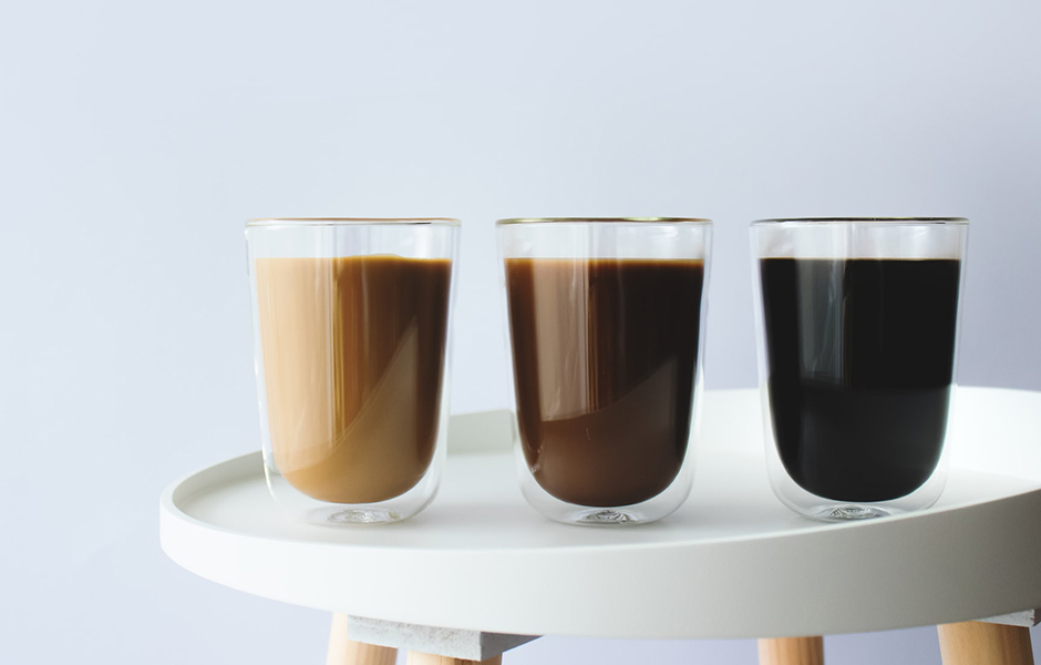 different coffee colours